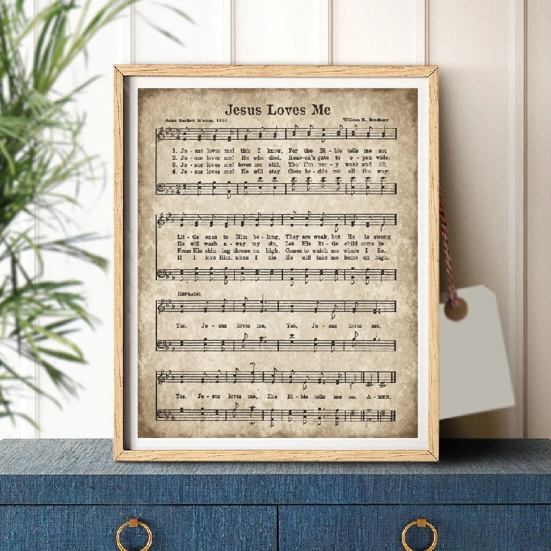 Hymns of Praise: Vintage Sheet Music Canvas Collection