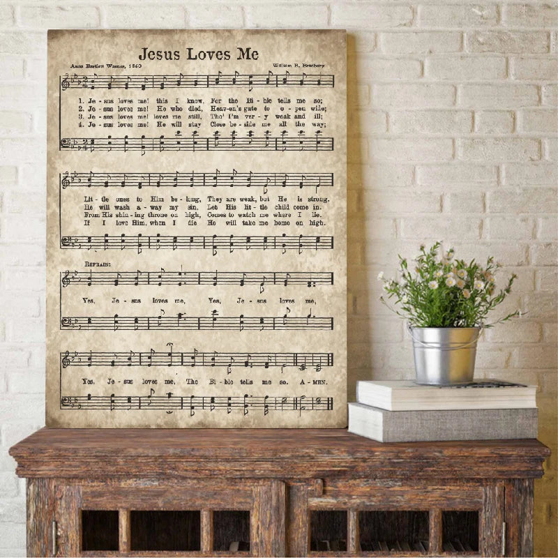 Hymns of Praise: Vintage Sheet Music Canvas Collection