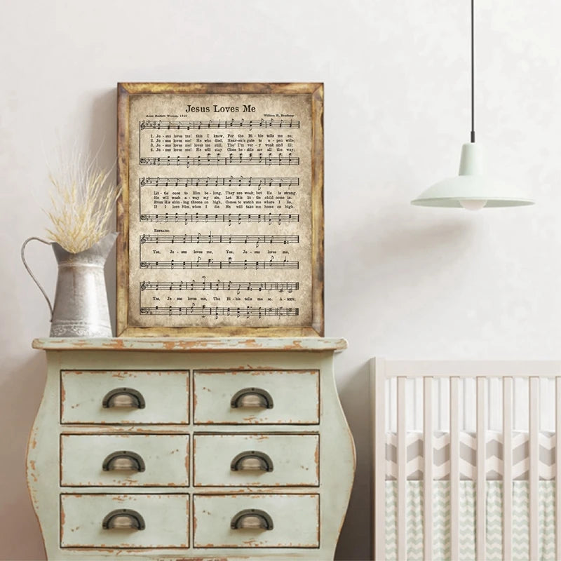 Hymns of Praise: Vintage Sheet Music Canvas Collection