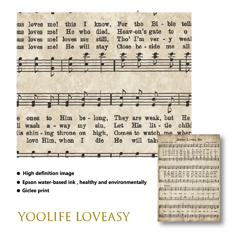 Hymns of Praise: Vintage Sheet Music Canvas Collection