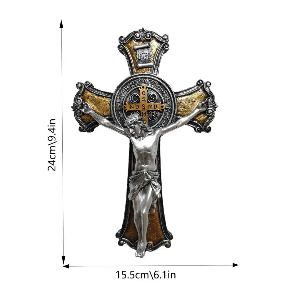 Resin Cross Jesus Crucifix Wall Decoration Religious Jewelry Pendant Making Prayer Hand Holding Cross Carved Holy Crucifix