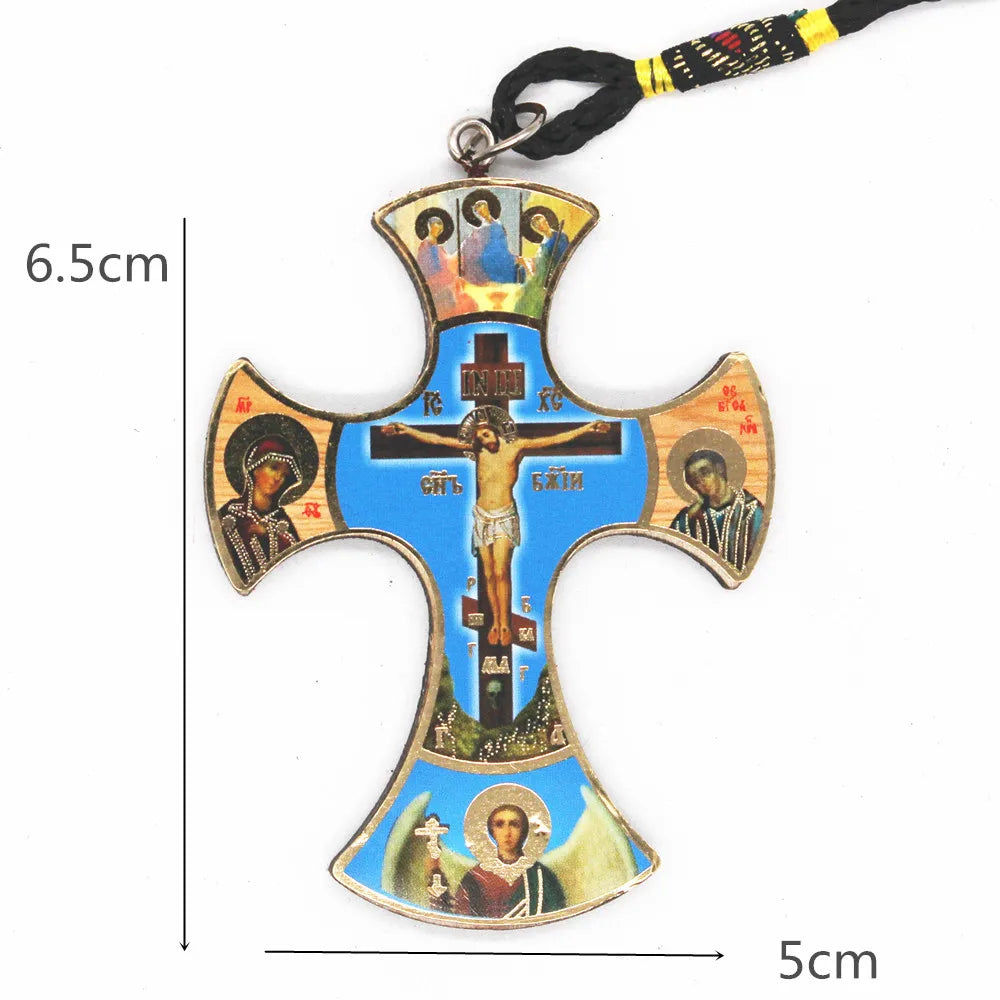 Orthodox Cross Wooden Jesus Christ Christianity Catholic Christmas Church Religious Figure Icons Home Decoration