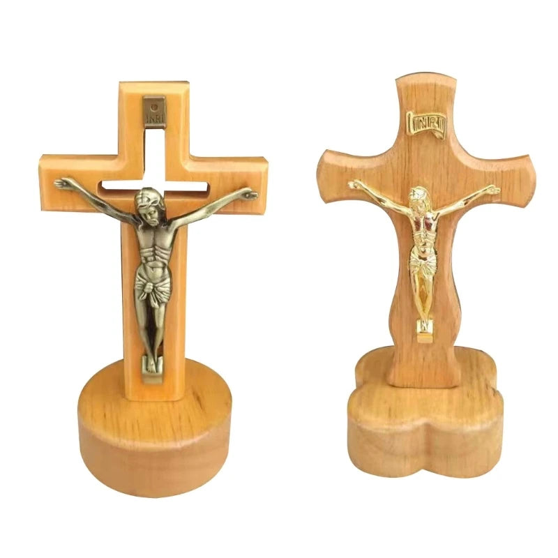 Sacred Wooden Crucifix with Metal Corpus