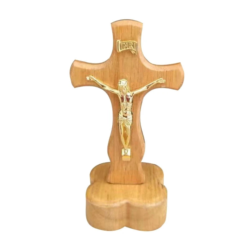 Sacred Wooden Crucifix with Metal Corpus