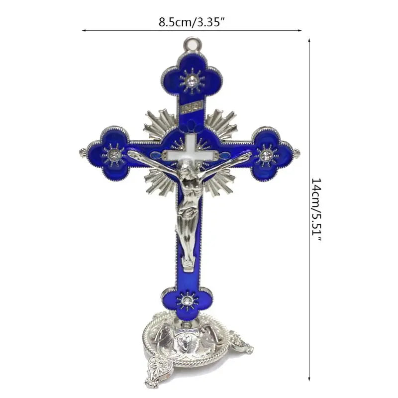 Enamel Cross with Radiant Accents