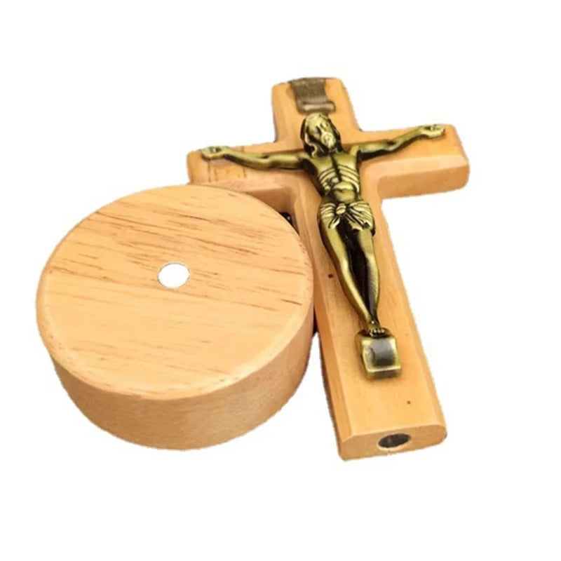 Sacred Wooden Crucifix with Metal Corpus