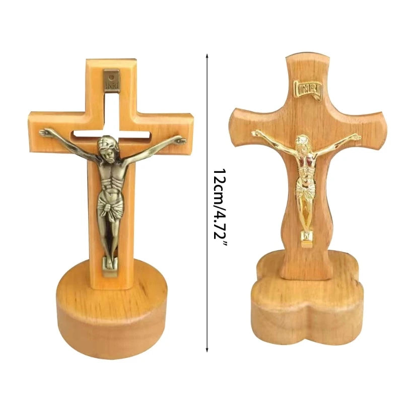 Sacred Wooden Crucifix with Metal Corpus