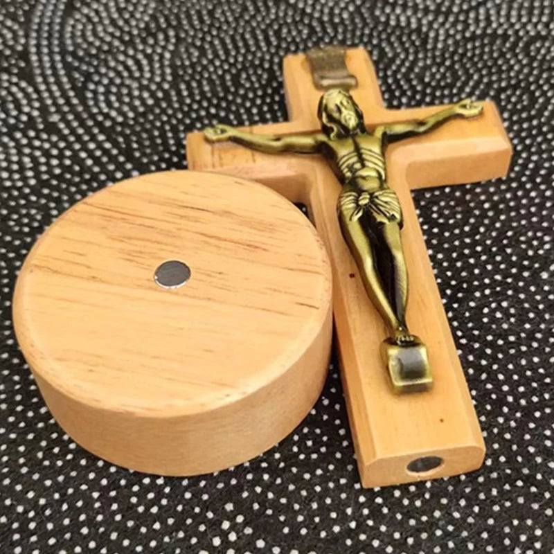 Sacred Wooden Crucifix with Metal Corpus