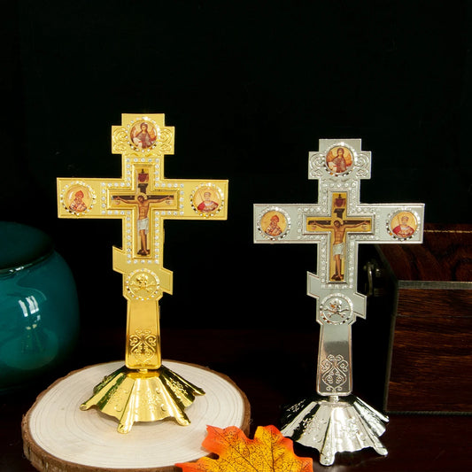 Divine Triumphant Cross: Gold and Silvery Finishes