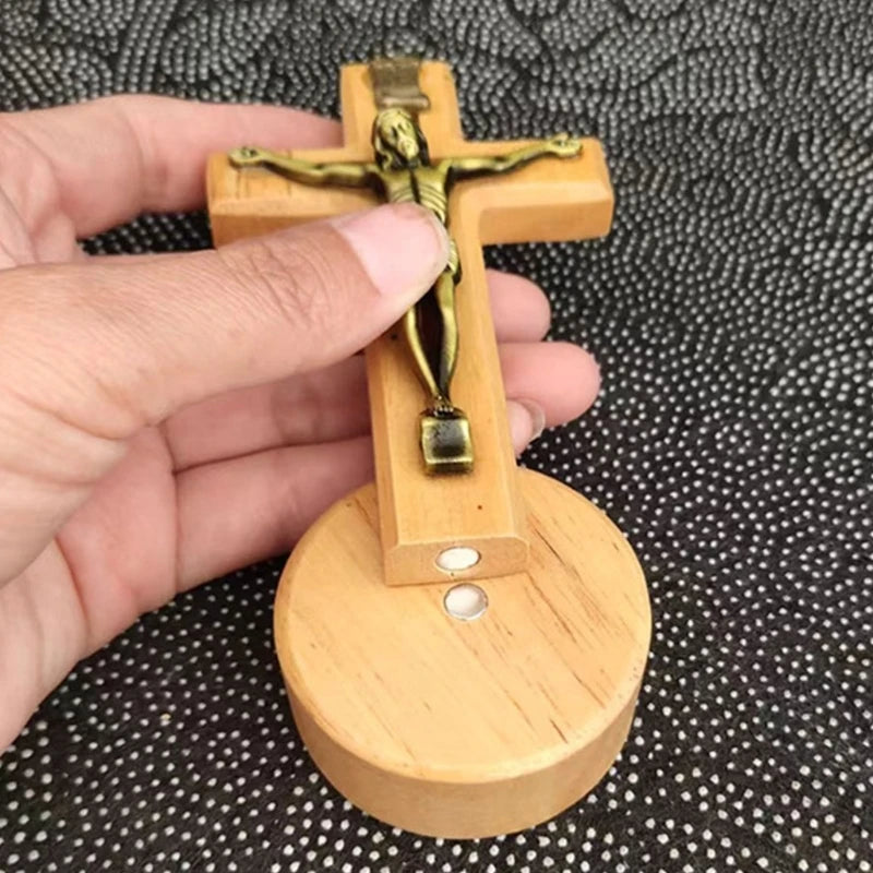 Sacred Wooden Crucifix with Metal Corpus