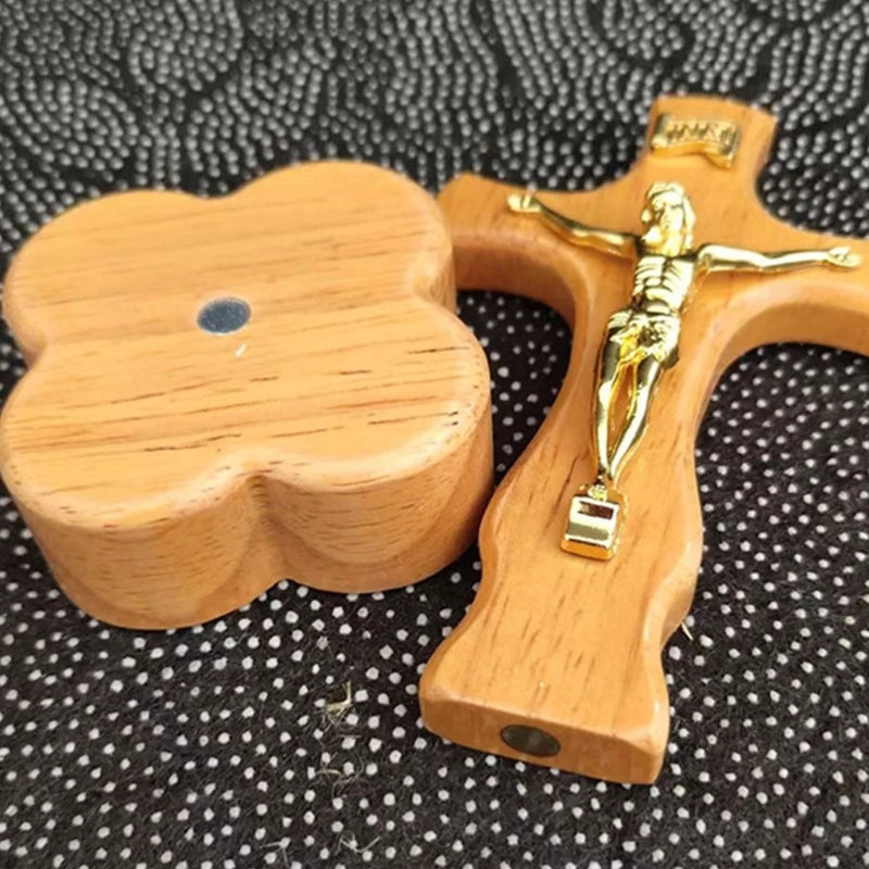 Sacred Wooden Crucifix with Metal Corpus