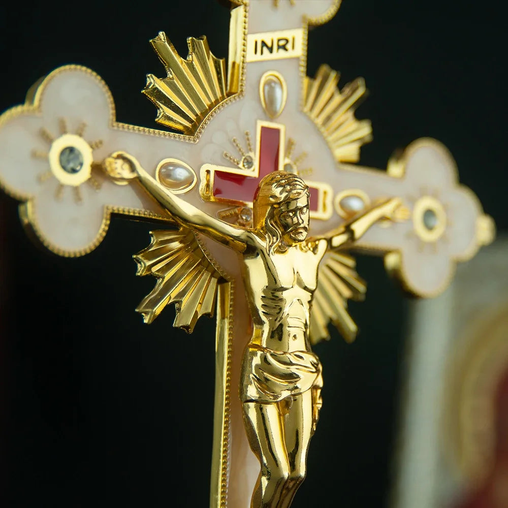 Radiant Symbols of Devotion Cross