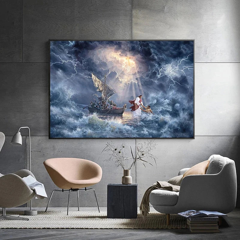 Divine Mastery Over the Waters: Canvas Collection