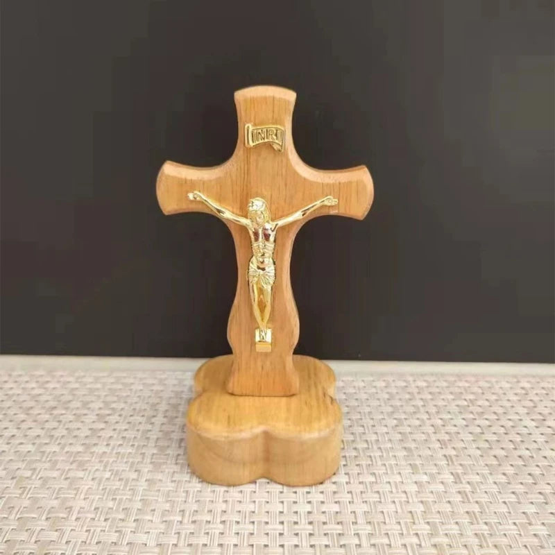 Sacred Wooden Crucifix with Metal Corpus