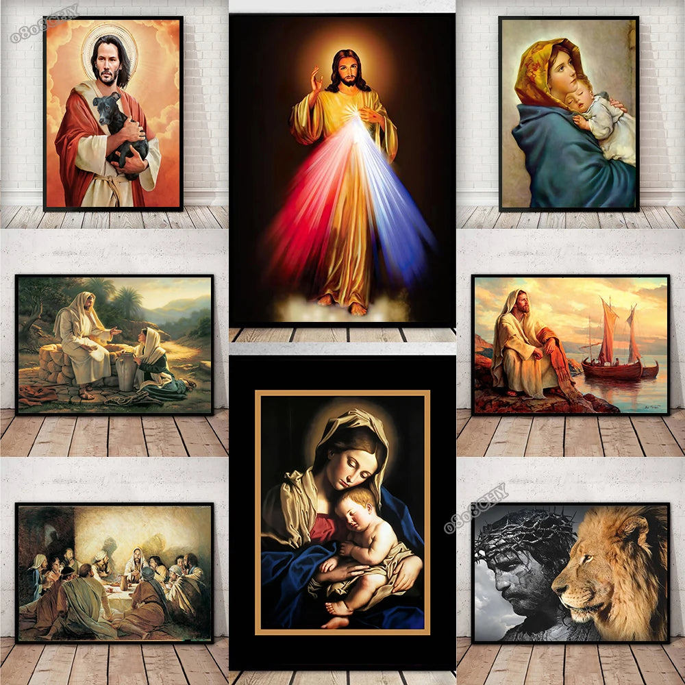 Heavenly Icons: Christ’s Journey Canvas Collection